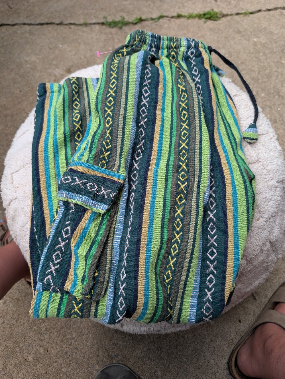 Women's Boho Festival Striped Pants Size Medium